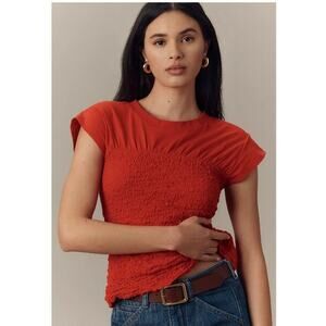 Anthropologie Maeve Smocked Muscle Top, Size M